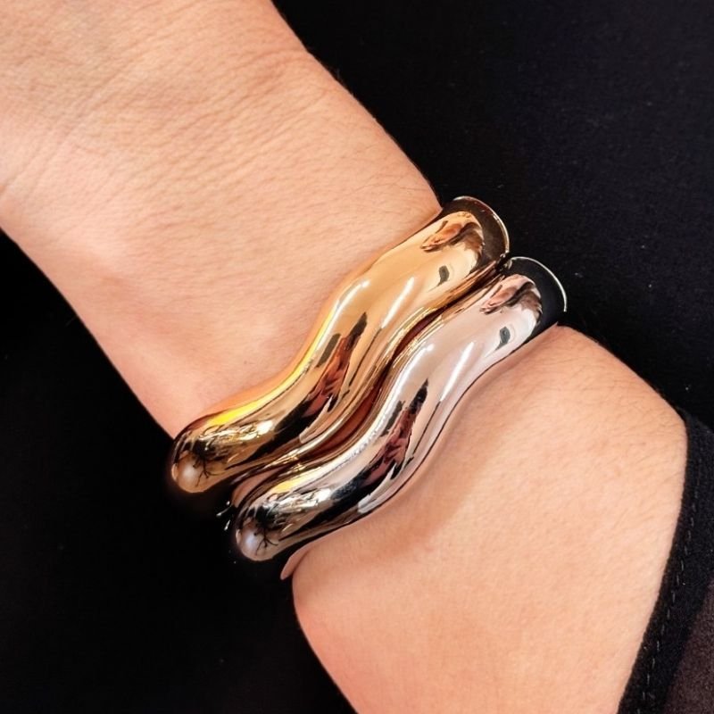 Bracelete Ondulado Ouro
