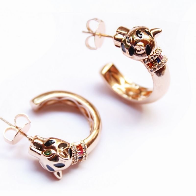 Brinco Argola Pantera Cravejada