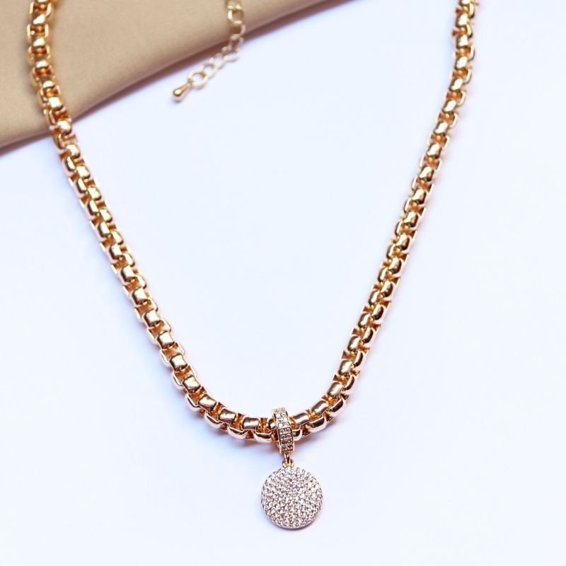 Colar Luxo Cravejado Zircônia