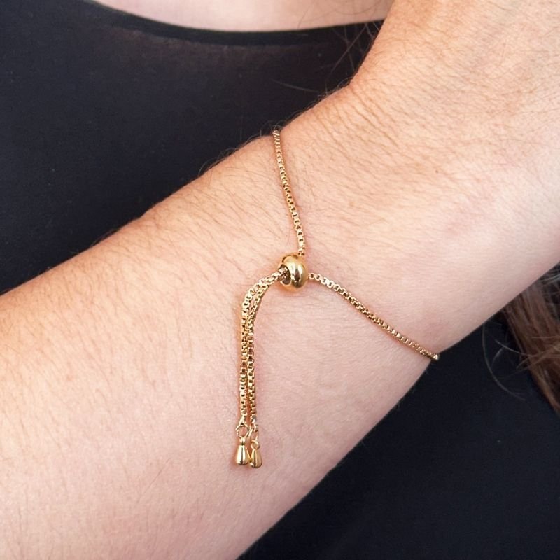 Pulseira Gravata com Esferas Cravejadas